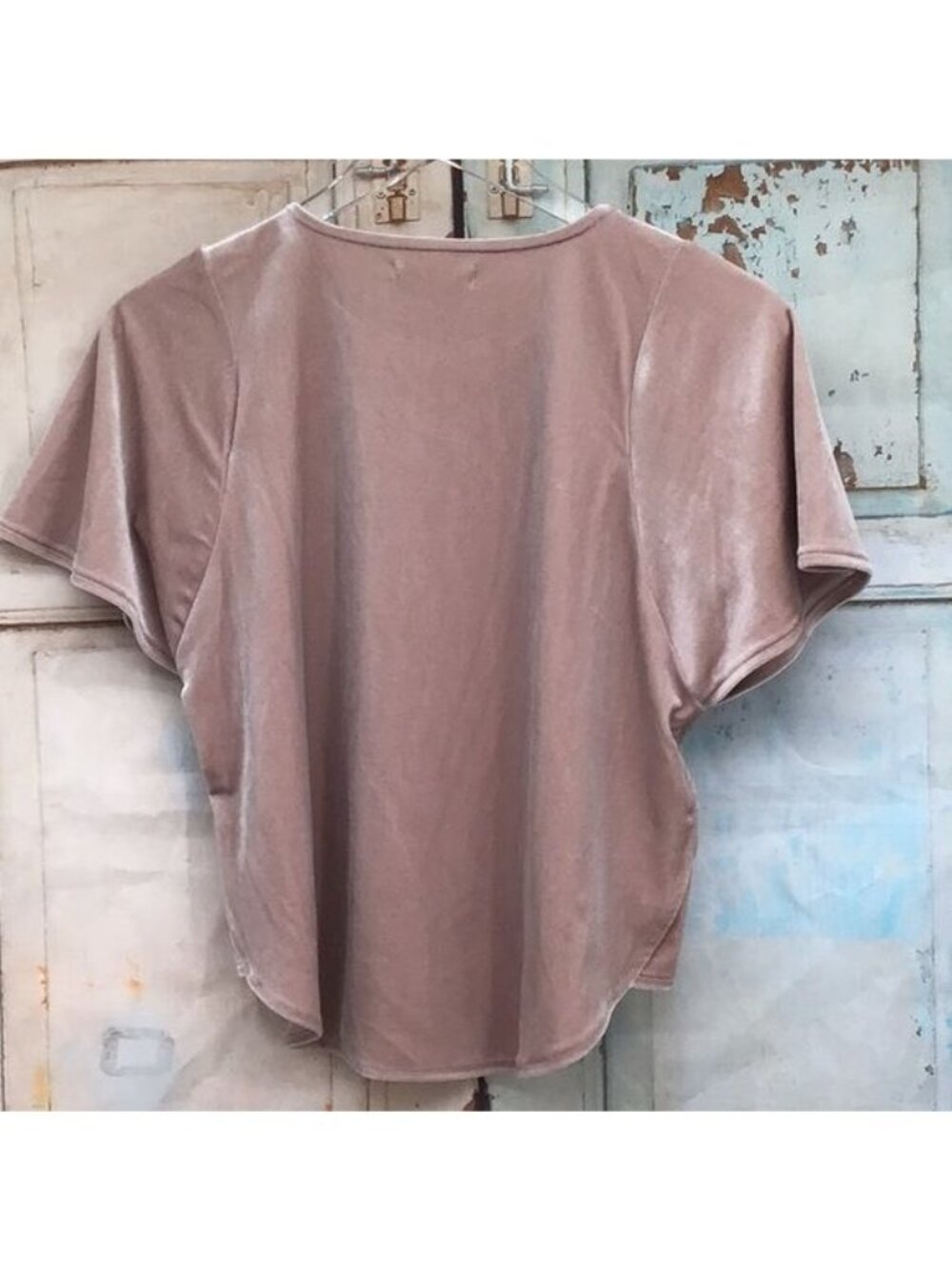 Madewell Velvet Short-Sleeve Top In Blush Pink XXS Womens Casual Loose Fit Blous - Picture 8 of 11
